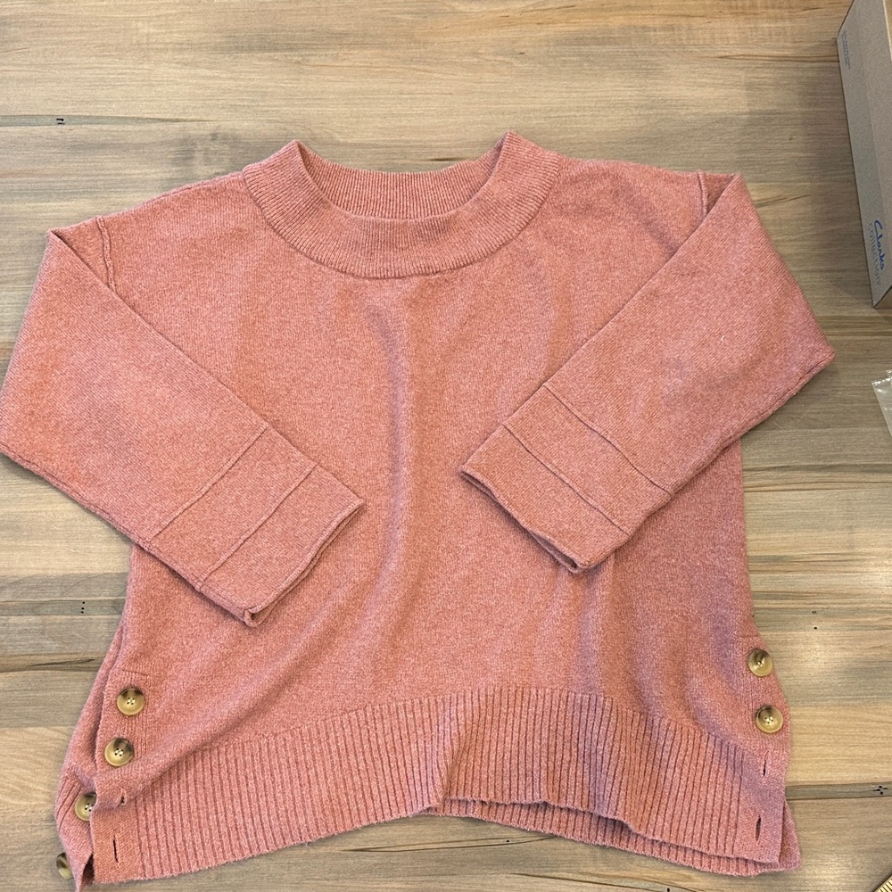 Democracy Women's Rose Sweater with Button Details